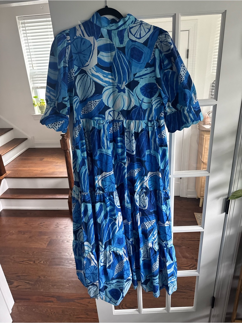 Anthropologie Farm Rio Short-Sleeve Printed Midi Shirt Dress - Picture 7 of 8